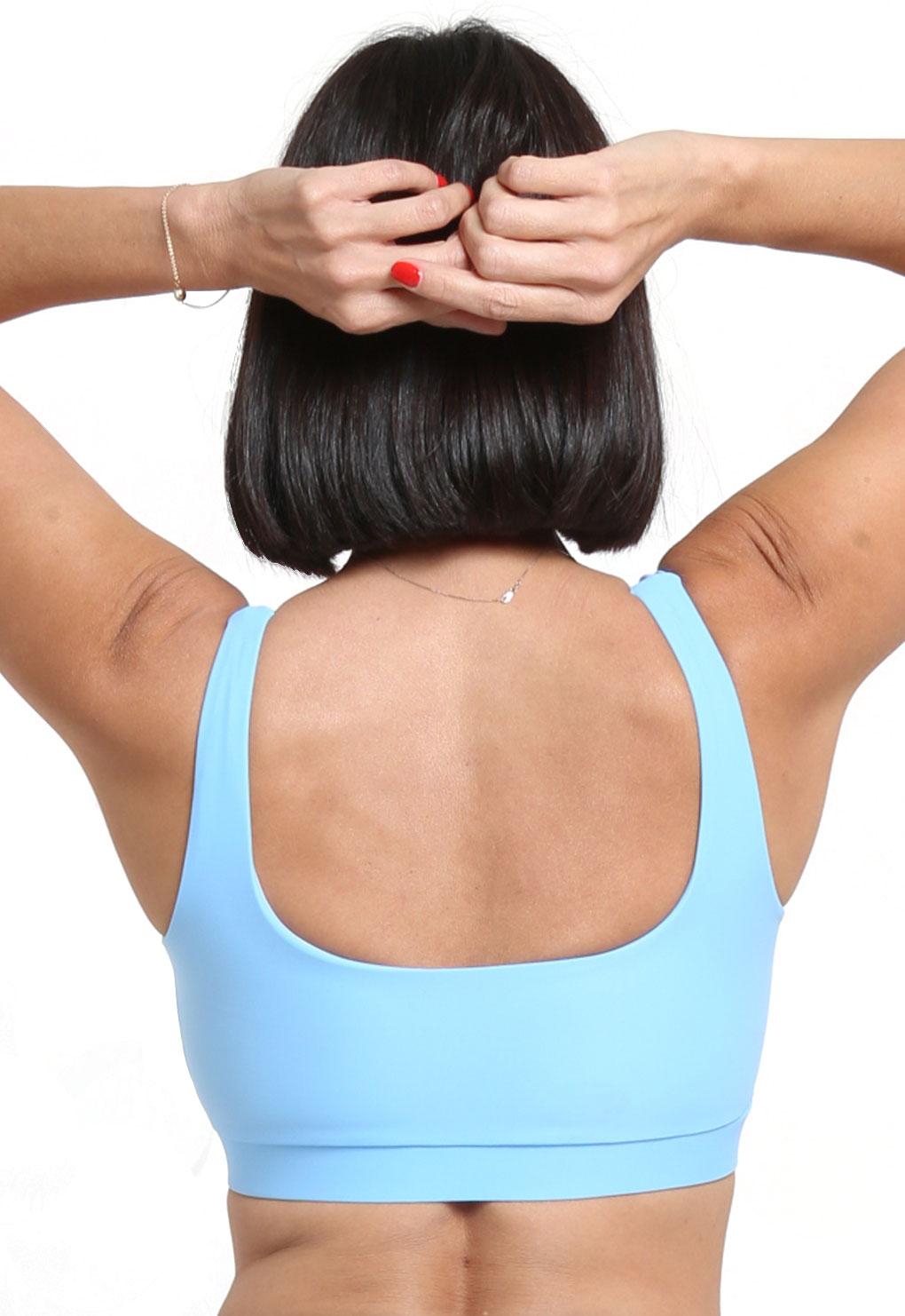 Basic light blue bib bikini