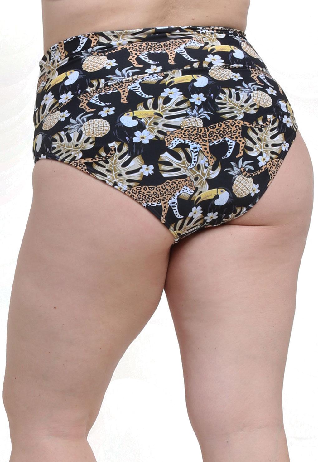 Bikini calzón pin up doble uso estampado amarillo