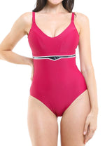 Traje de baño reductor burdeo para copas alta contencion