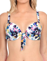 Bikini push up estampado negro con nudo