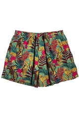 Men's short yellow print shorts