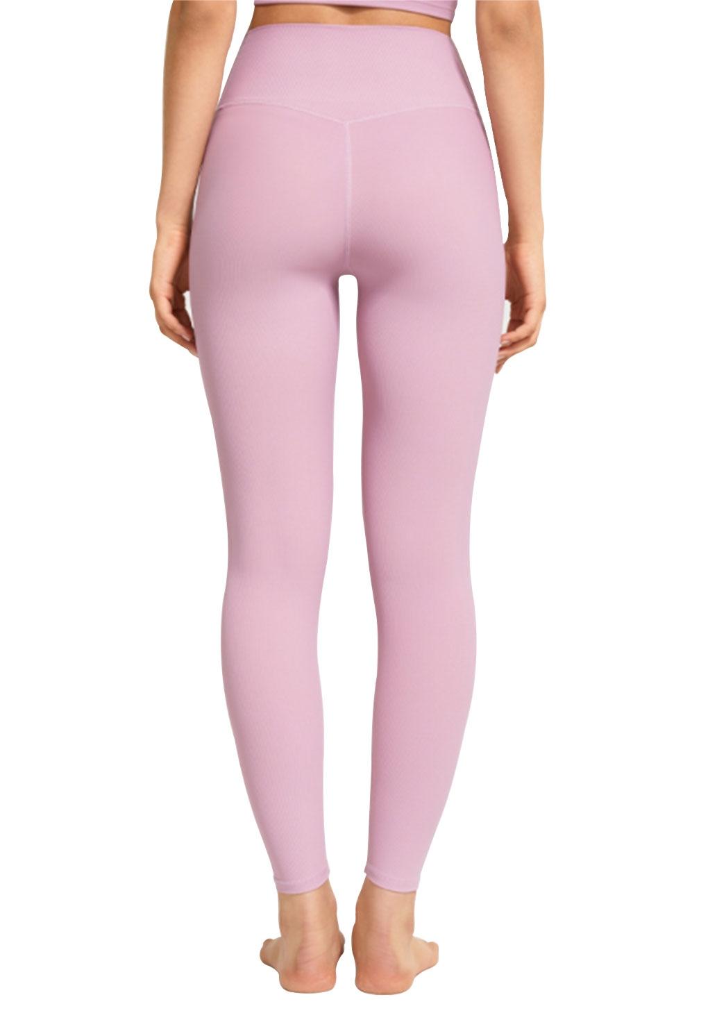 Calza textura lineas rosada