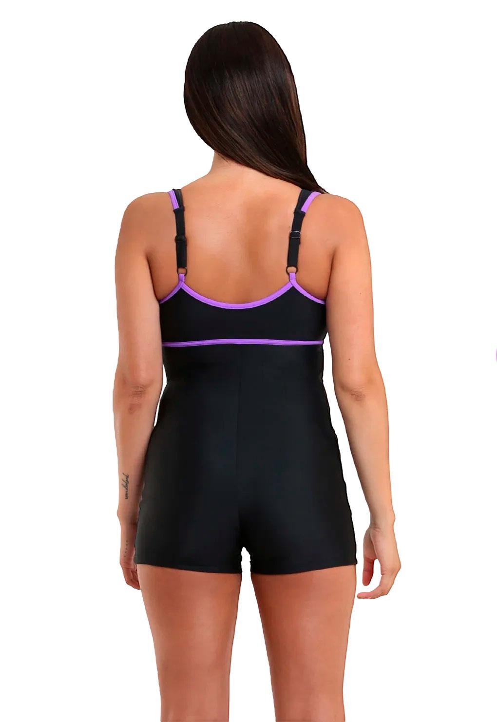 Purple Sports Jumpsuit with Adjustable Straps