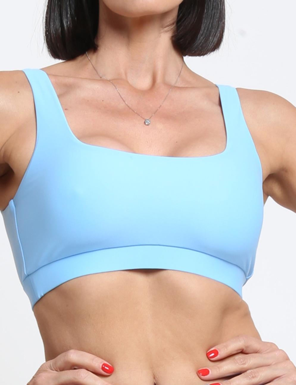 Basic light blue bib bikini