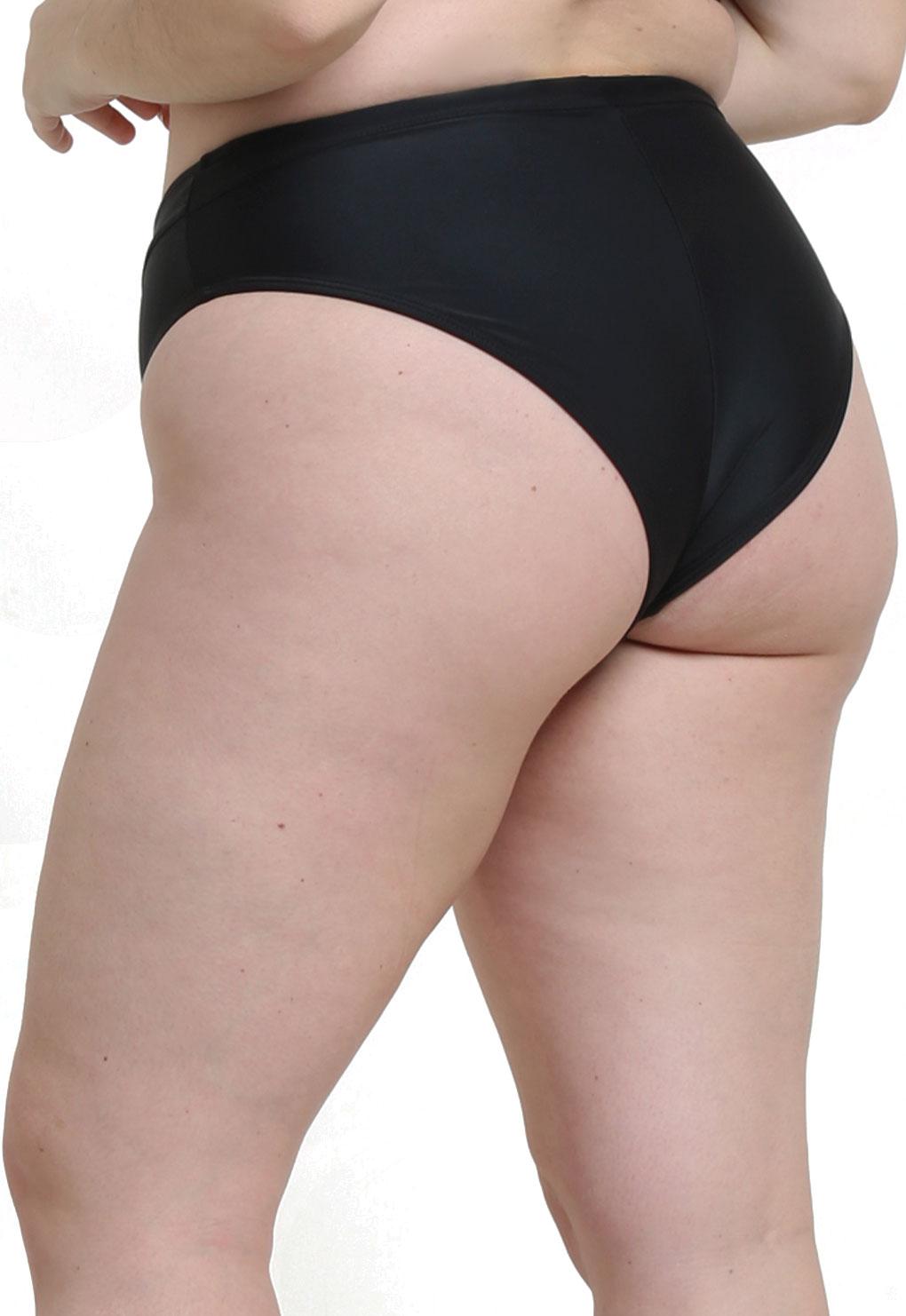 Bikini calzón estilo pin up con pretina negro