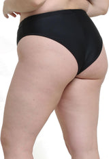 Bikini calzón estilo pin up con pretina negro