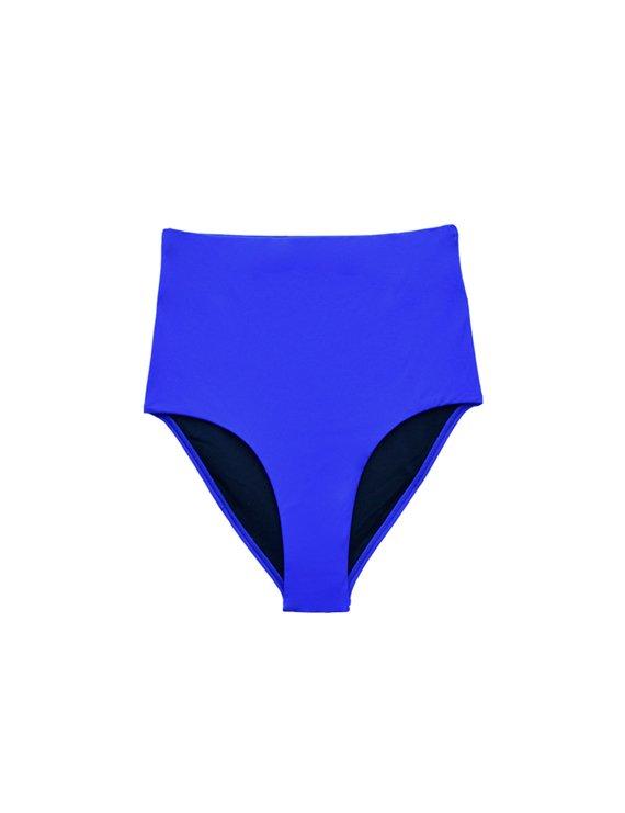 Bikini calzón tiro alto color azul
