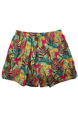 Men's short yellow print shorts