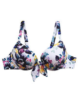 Bikini push up estampado negro con nudo