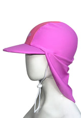 Girl's Fuchsia Swimsuit Sun Protection Cap