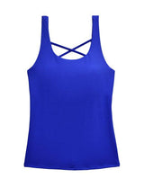 Tankini con escote en la espalda color azul