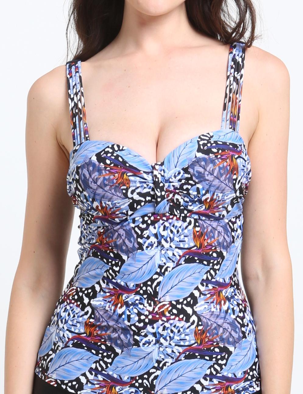 Polera tankini amarras estampado azul