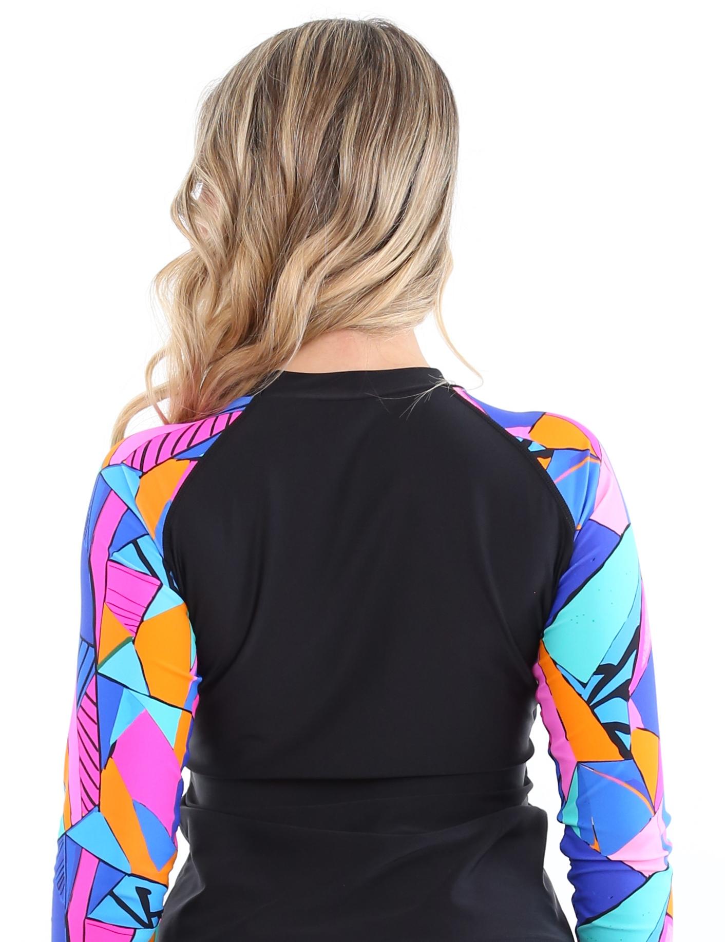 Polera mujer protección UV estampado azul