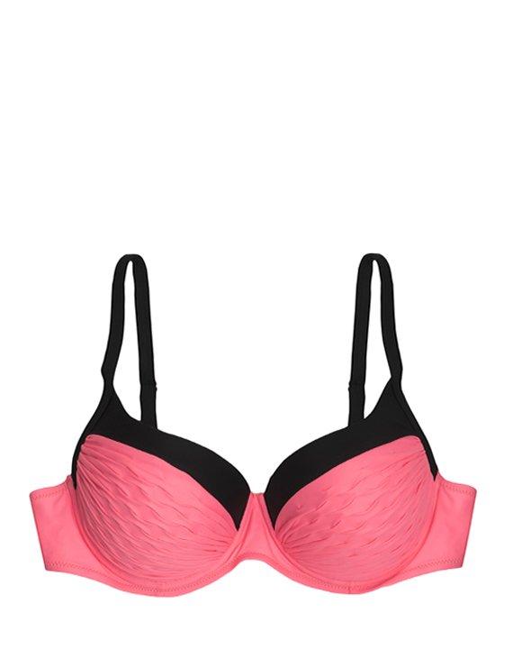 Bikini estilo sostén copa C-D color rosado