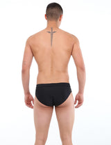 Black swimsuit with gray detail for men
