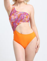 Trikini cruzado estampado naranja