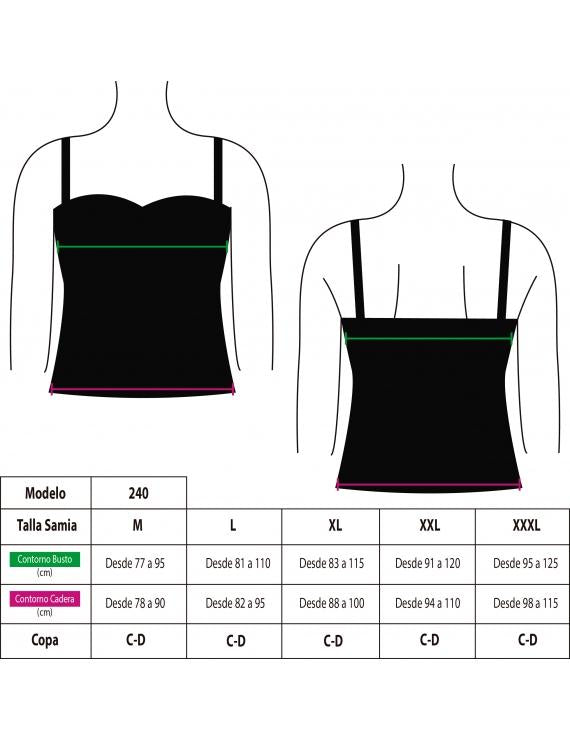 Black slimming tankini top