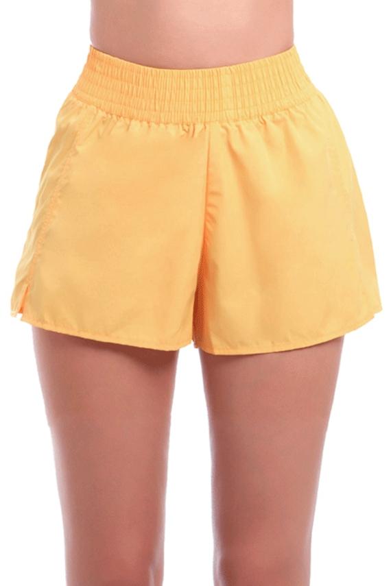 Quick-drying yellow beach shorts