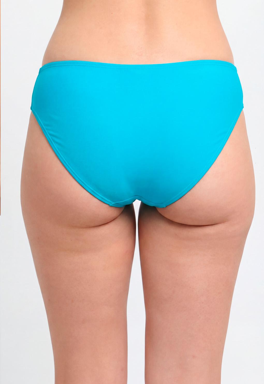 Bikini clásico costados drapeados turquesa
