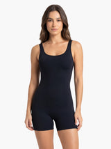 Traje de baño mujer natación pierna corta elástico negro