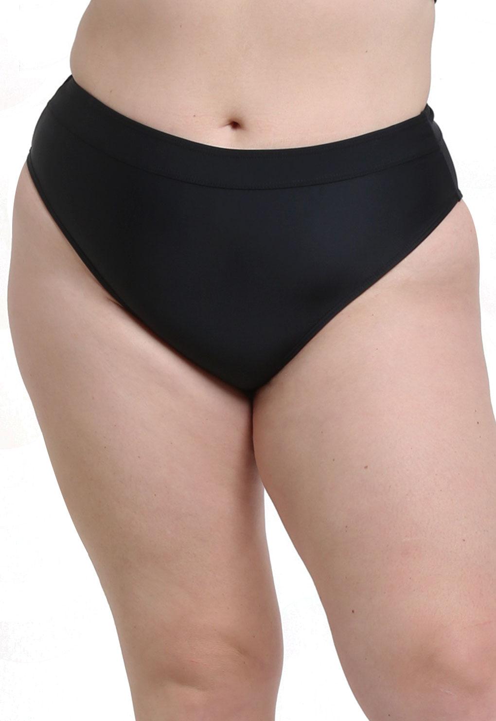 Bikini calzón estilo pin up con pretina negro