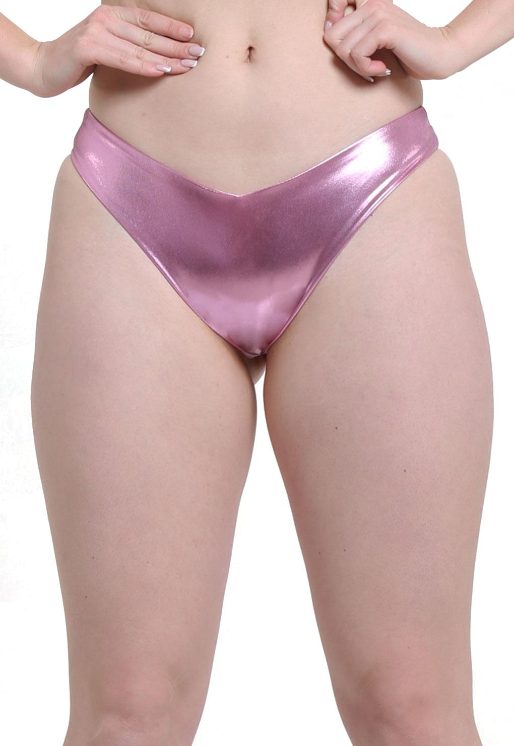 Bikini tanga cadera alta lila brillante