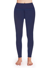 Calza con malla translúcida azul