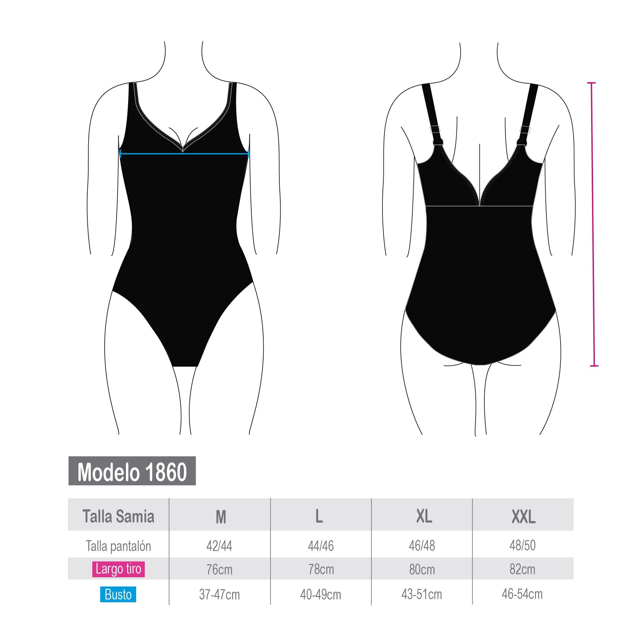 Traje de Baño Deportivo Negro Ajuste Perfecto Corte Espalda en V