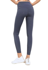 Calza básica tiro alto azul