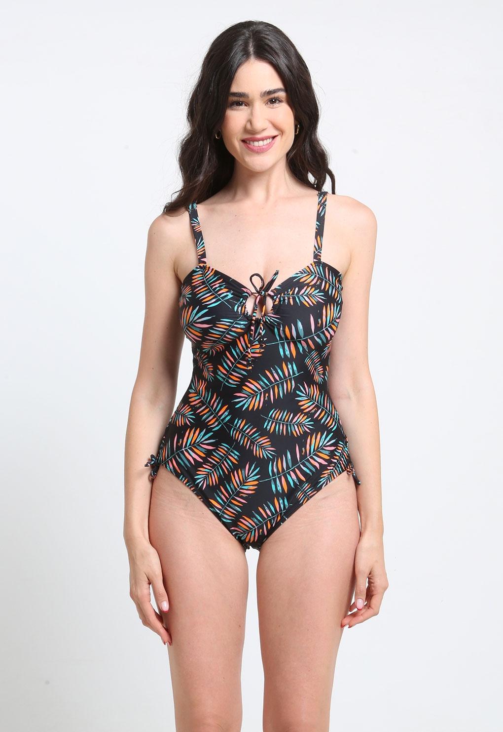 Traje de baño reductor estampado naranja