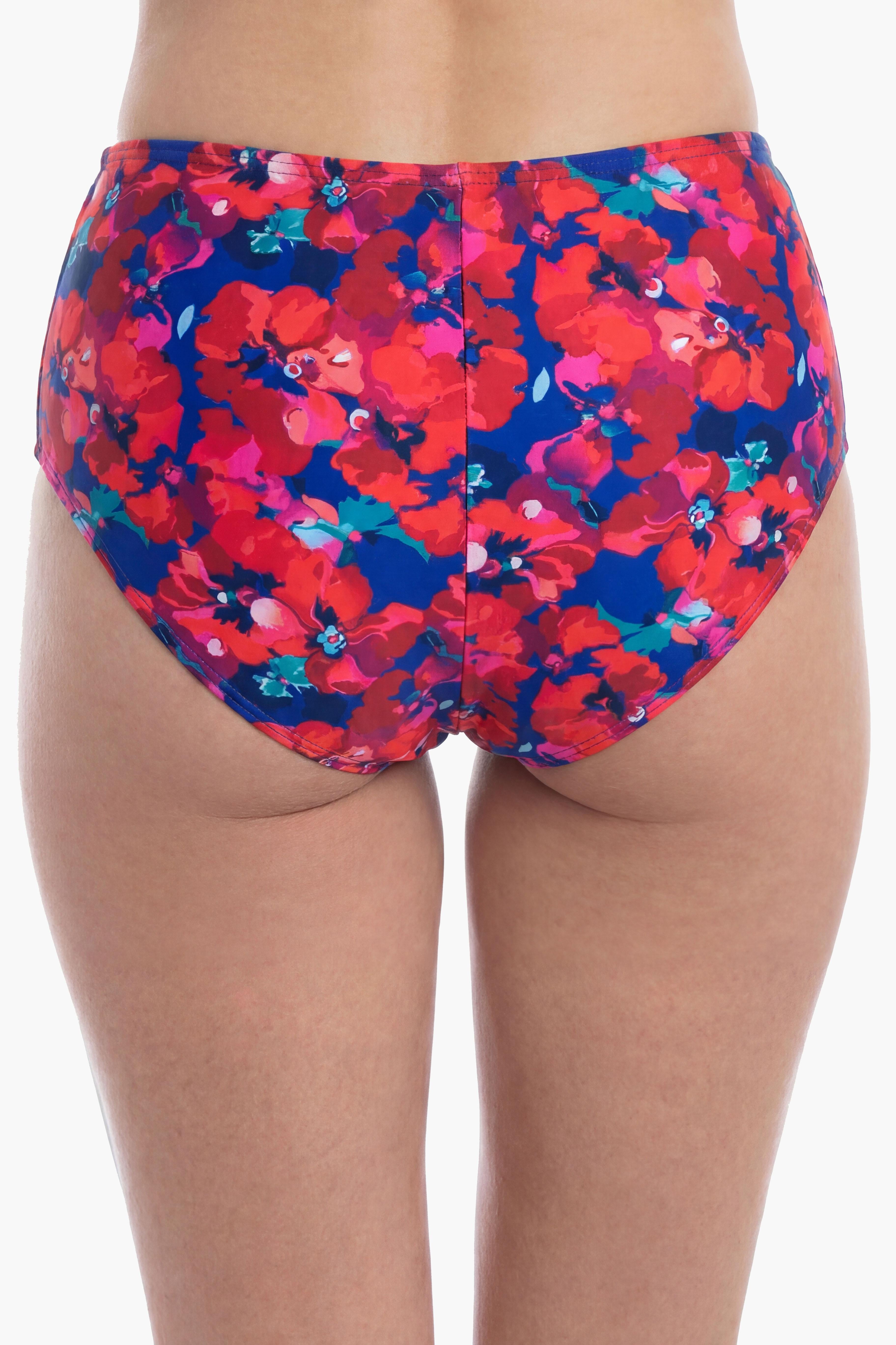 Bikini calzón con amarra estampado brillante rojo