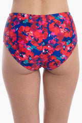 Bikini calzón con amarra estampado brillante rojo