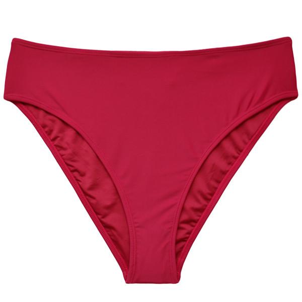 Bikini calzón tiro alto con aplicación color rojo