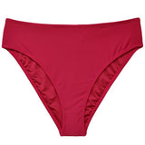 Bikini calzón tiro alto con aplicación color rojo