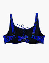 Bikini copa C-D blanda estampado azul