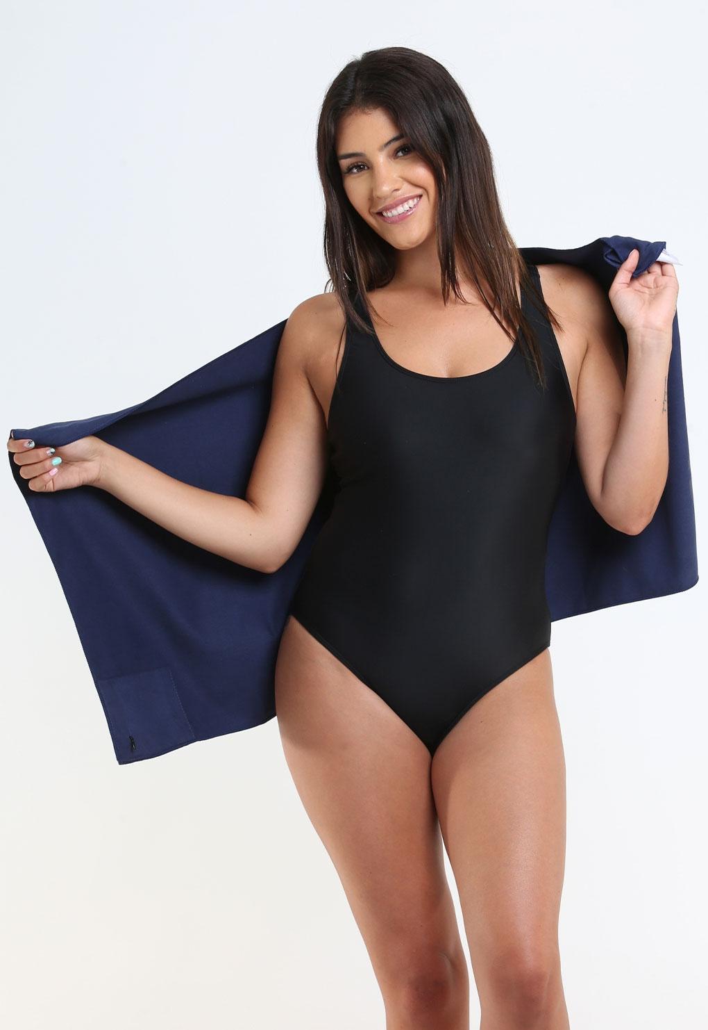 Toalla de microfibra chica 100 x 50 cm azul marino