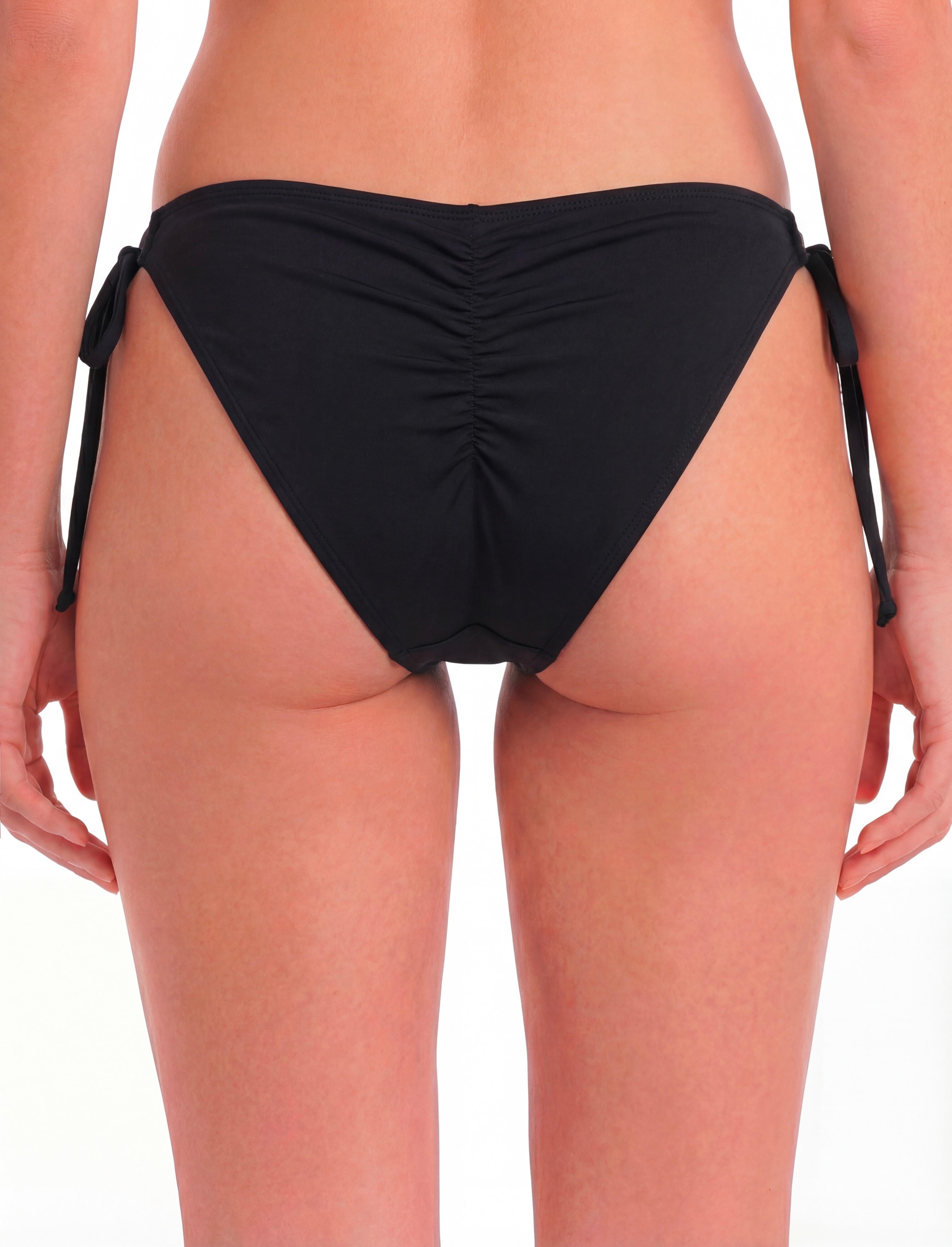 Bikini mujer calzón clásico con amarras negro