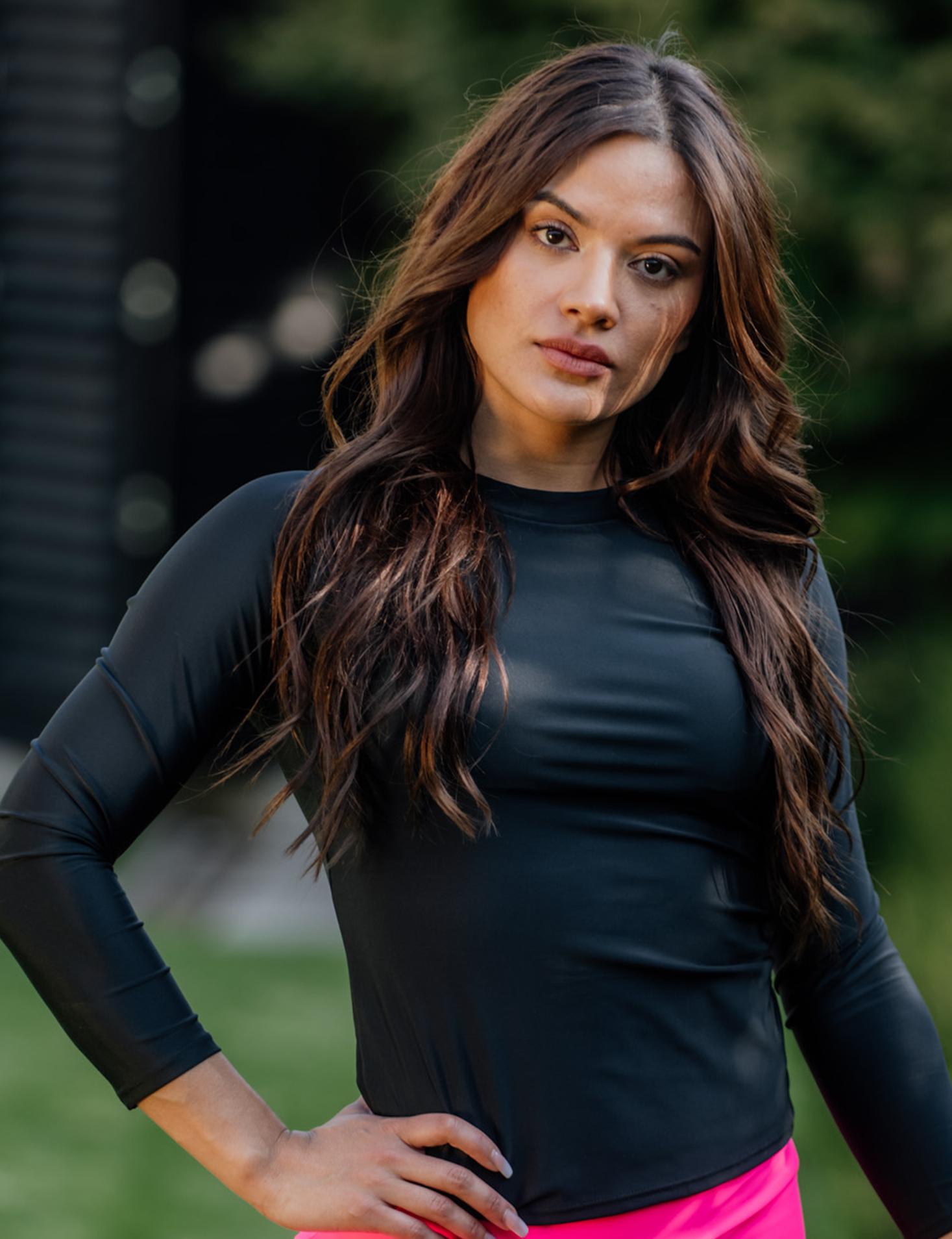 Polera mujer protección UV negro