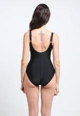 Traje De Baño Deportivo Material Resistente Diseño Costado Negro