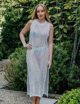 Salida de playa vestido largo blanco