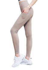 Calza básica con bolsillo beige