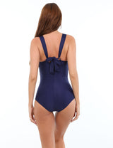Blue printed slimming swimsuit 