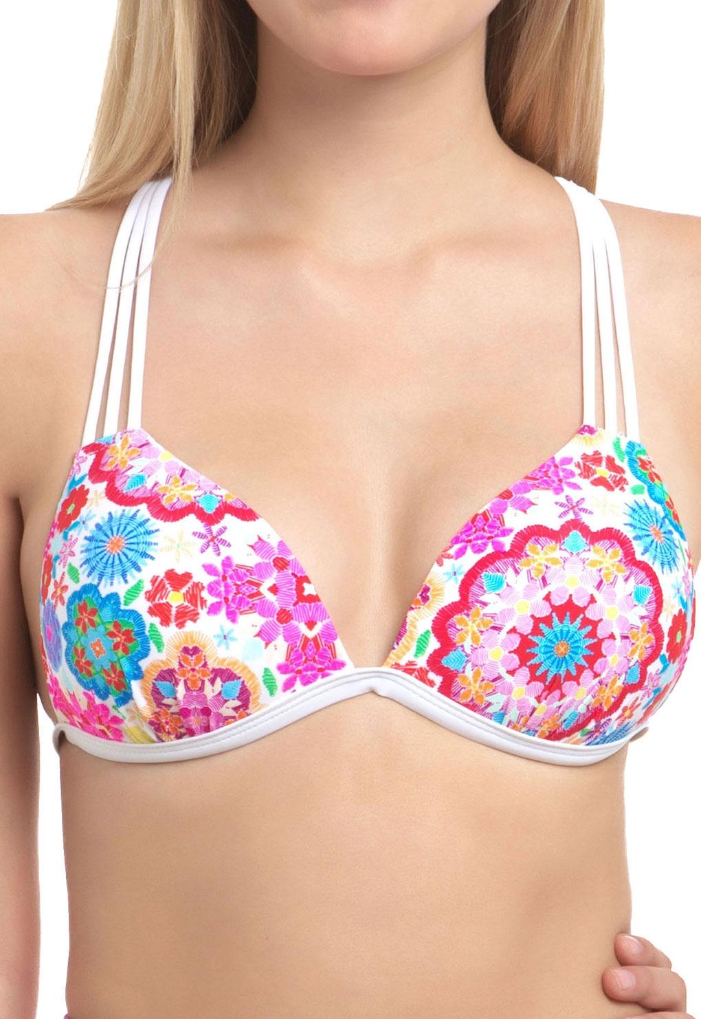 Bikini estilo sostén con espalda trenzada blanco