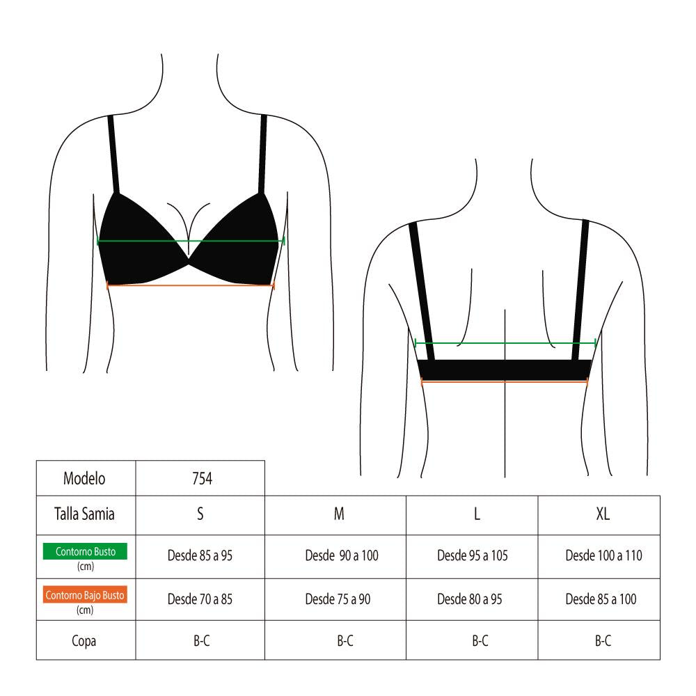 Bikini triángulo con nudo negro