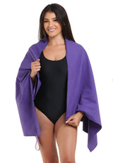 Toalla microfibra mediana 150 cm x 75 cm morada