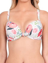 Bikini push up estampado rojo con nudo