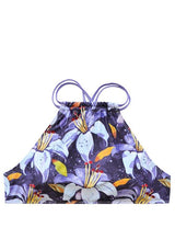 Bikini peto cruzado estampado morado