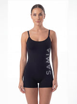 Traje de baño mujer natación pierna corta clásico negro
