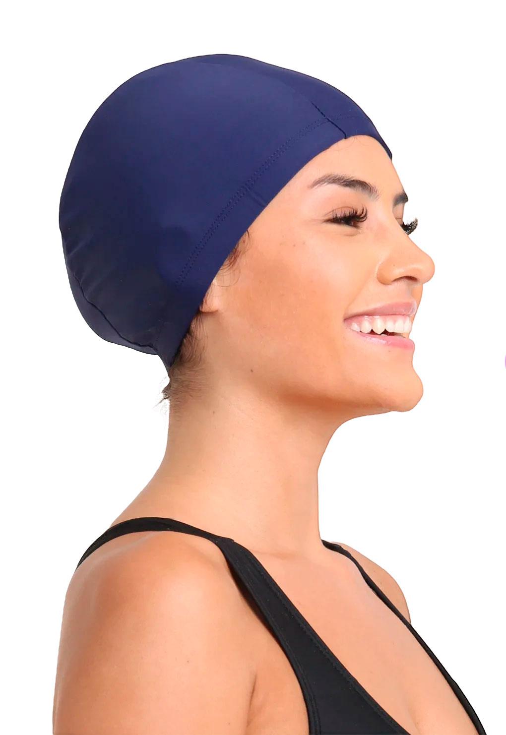 Gorro de natación de lycra azul Marino