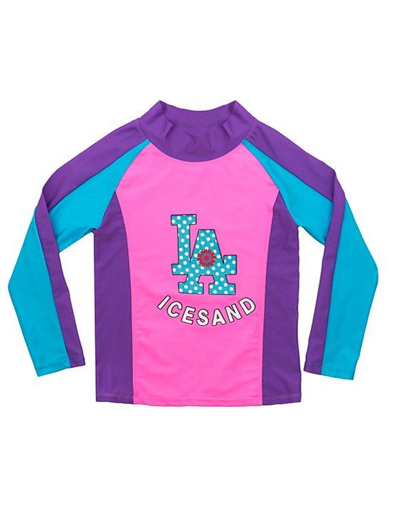 Polera de niña con protección UV color morado